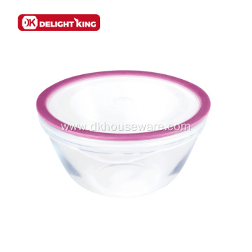 Glass Mixing Bowls with Leakproof Silicone Cover Set